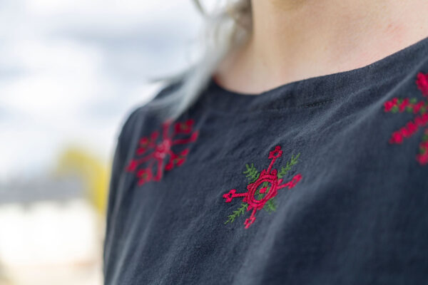 Linane maksikleit Boho stiilis tumehall S/M - Image 2