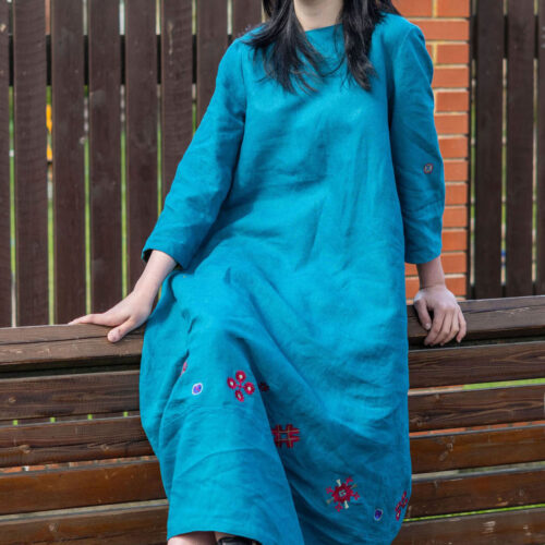 Linane maksikleit Boho stiilis S/M