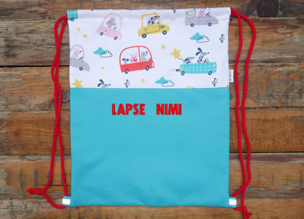 Seljakott veekindel nimega 32x41cm Autod
