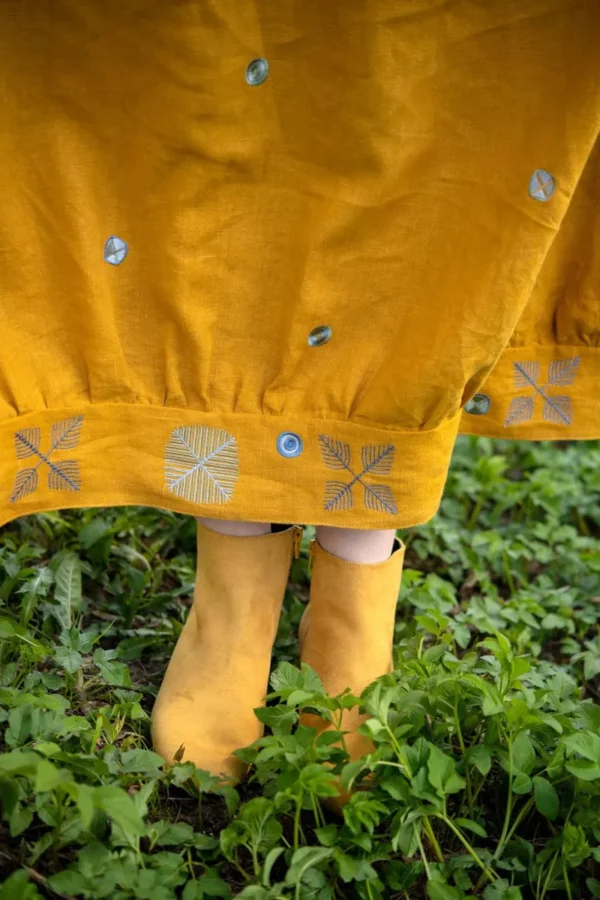 Linane maksikleit Boho stiilis tumekollane S/M - Image 2