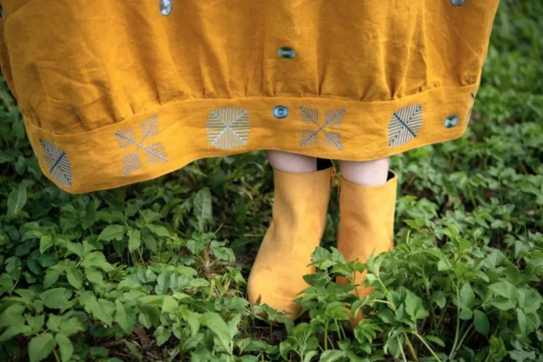 Linane maksikleit Boho stiilis tumekollane S/M - Image 3