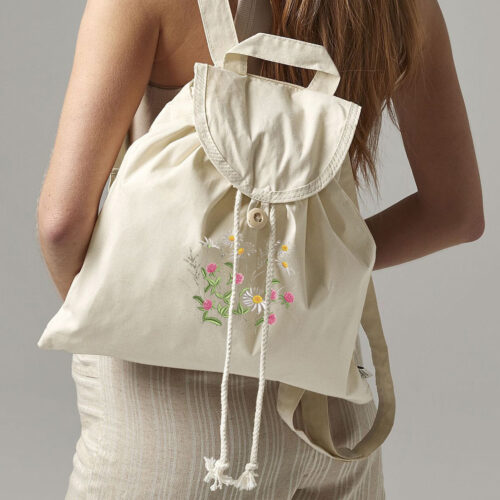 Seljakott puuvillane ristiku (või muu) tikandiga 37x41cm