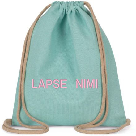 Seljakott puuvillane nimetikandiga 30x36cm topaas