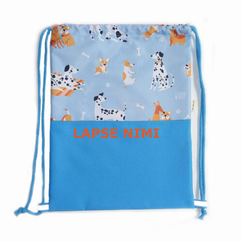 Seljakott veekindel nimega 32x41cm Koerad sinine